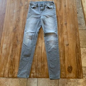 Athleta Girl School Day Jean 12 Cotton Blend Grey wash adjustable waist.